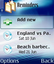 Reminders screen for Lists
